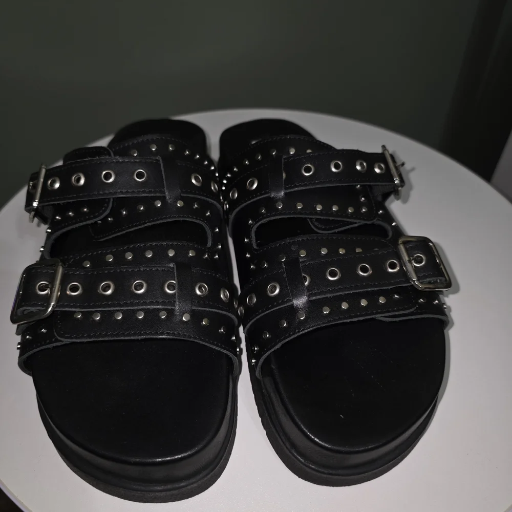 Steve Madden Black Studded Sandals - Picture 2 of 6